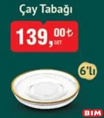 COLORİNA ÇAY TABAĞI 6'LI